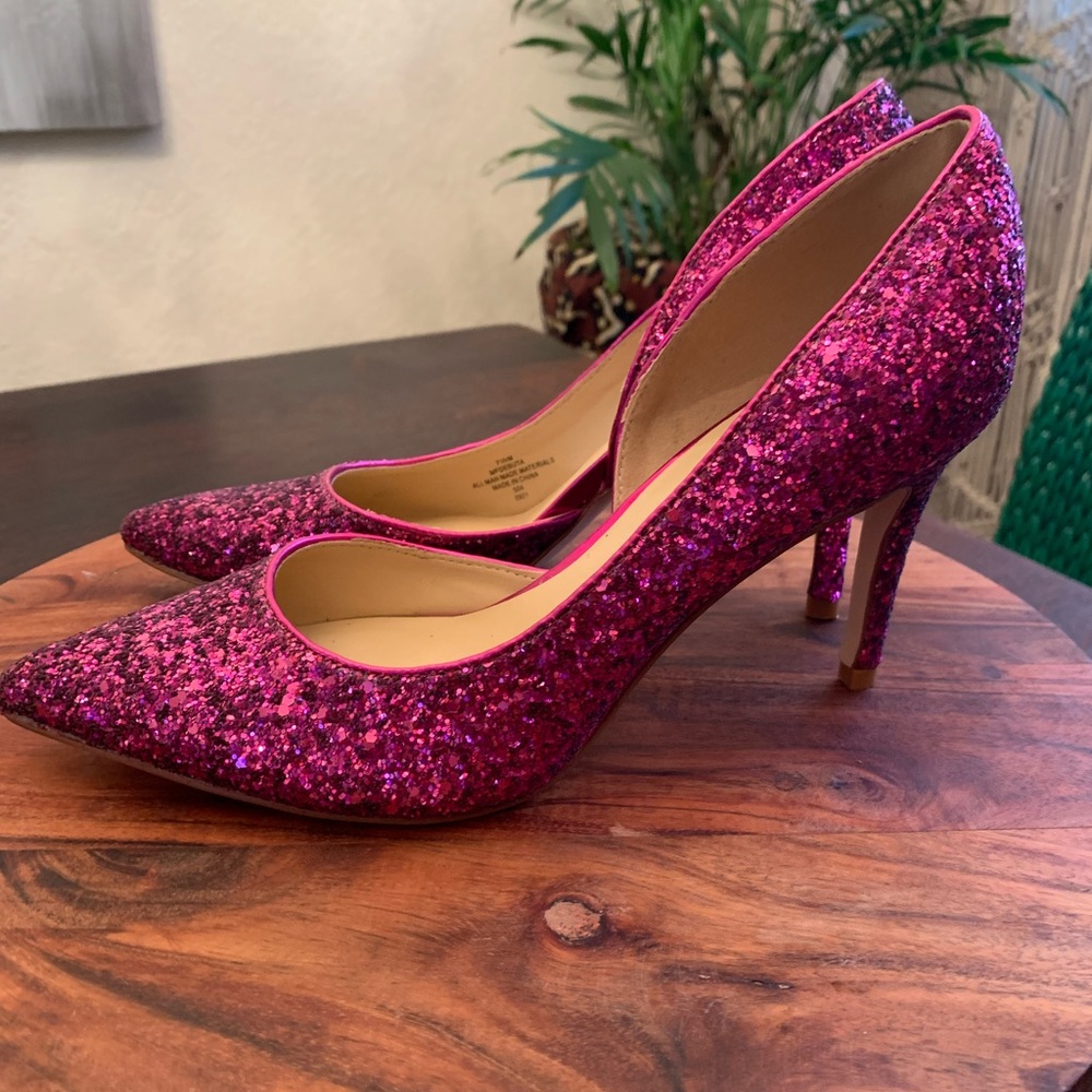 BN Marc Fisher Pink sparkling glitter pumps 71/2